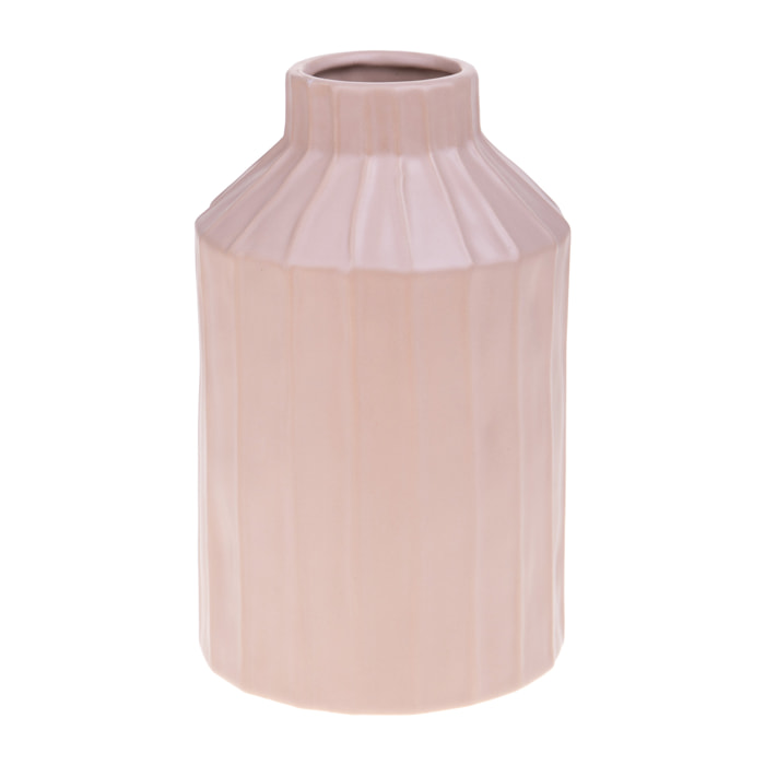 Vaso Rigato H.22 Cm - Pezzi 2 - 14X22X14cm - Colore: Arancio - Bianchi Dino - Decori Casa E Complementi