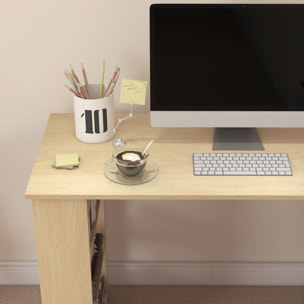 Escritorio Esquinero Giratorio Escritorio en L con Estantería Mesa de Escritorio con Estantes para Oficina Estudio 120x110x74,5 cm Natural y Blanco