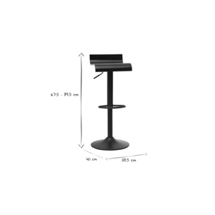 Tabourets de bar design noirs (lot de 2) SURF