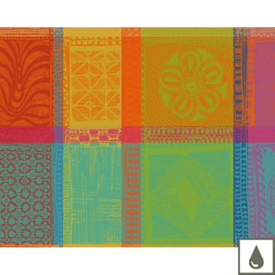 Set pur coton enduit motif jacquard Mille wax creole