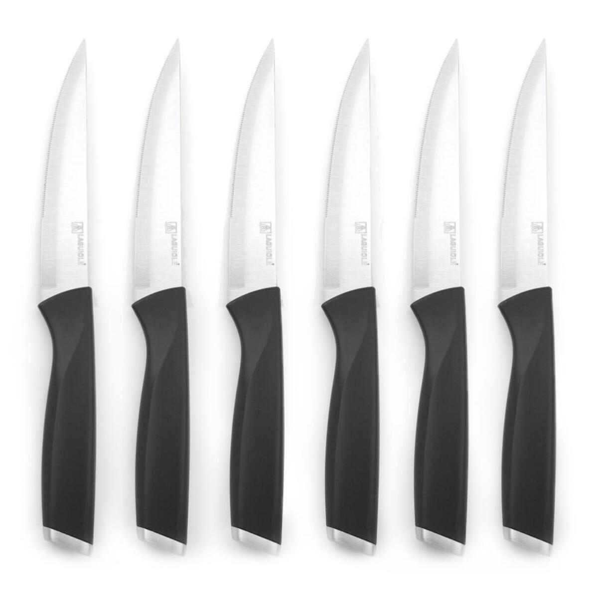 6 couteaux à steak noir 23,8cm - "eris"