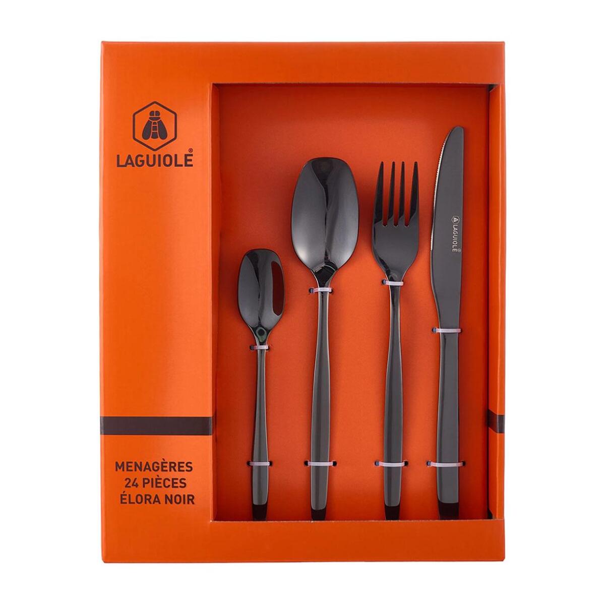 Ménagère 24 pièces - "Elora noir"