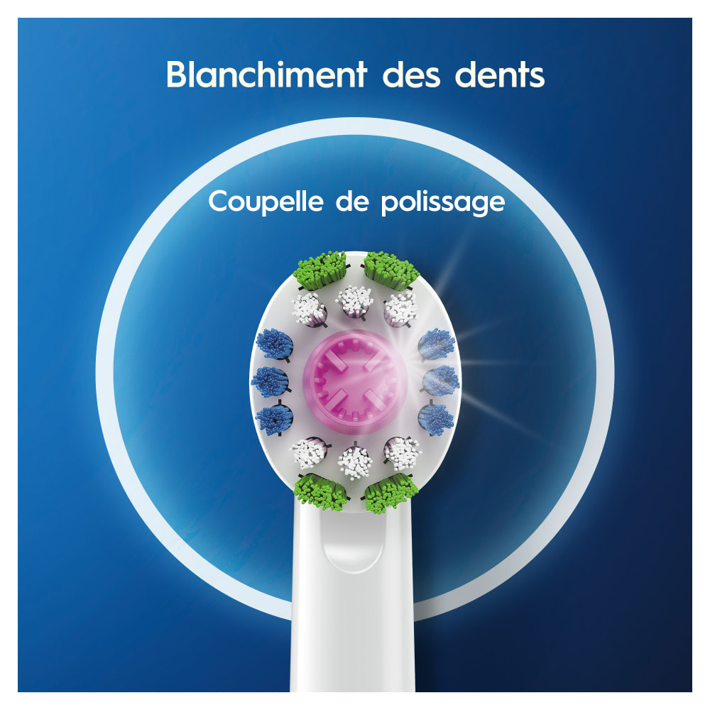 Oral-B 3D White Avec CleanMaximiser, 8 Brossettes