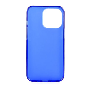 DAM Carcasa de silicona para iPhone 13 Pro. Acabado semi transparente mate con bordes brillo. 6,7x0,9x13,3 Cm. Color: Azul Eléctrico