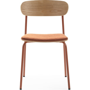 Lot de 2 chaises en tissu et effet bois - SVALA