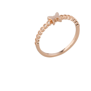 Anillo Zoe rose brass bañado en oro rosa 18K y cristales de Swarovski