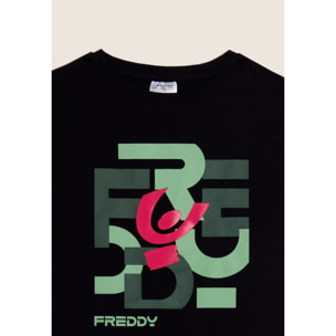 T-shirt Junior regular con grafica FREDDY a lettere sparse
