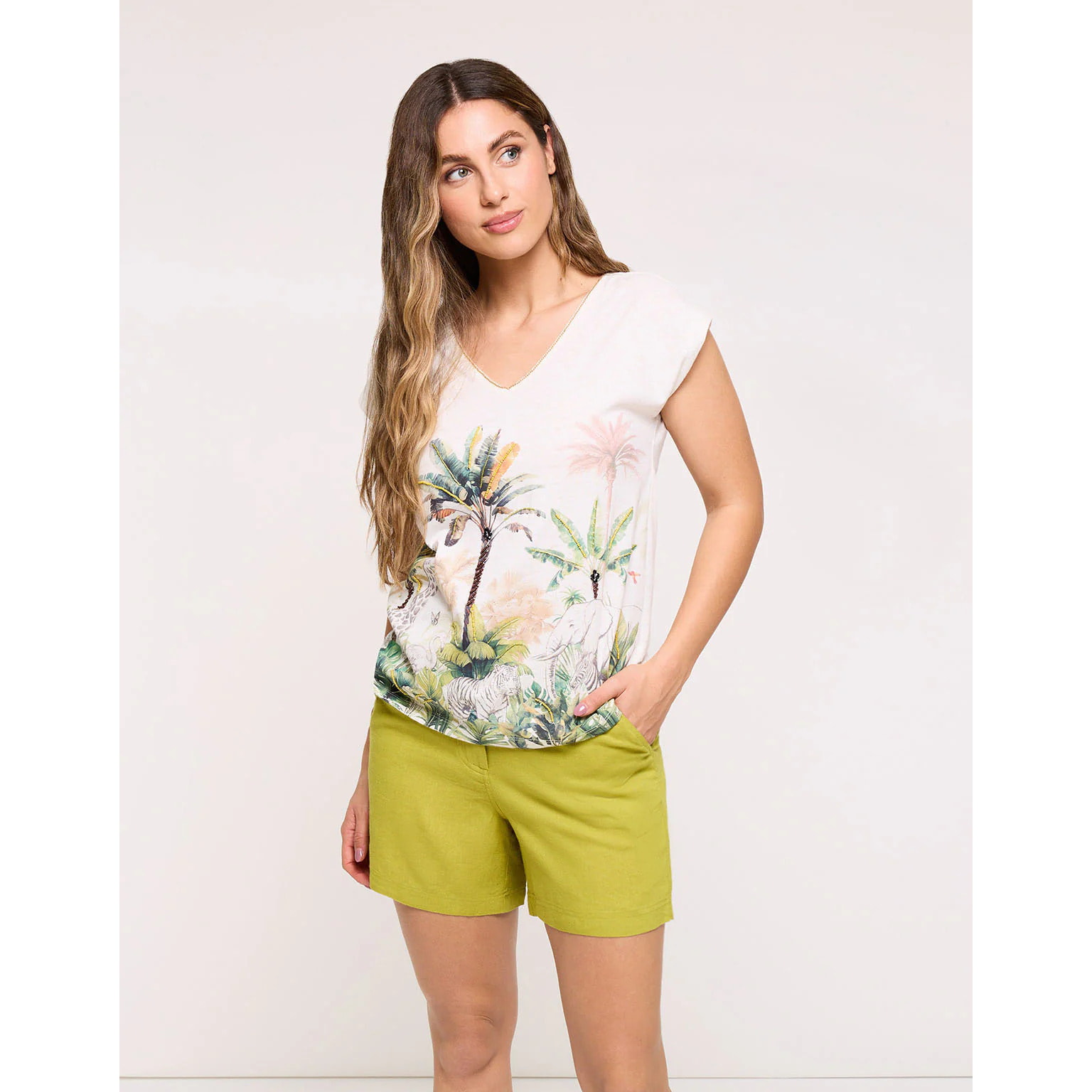 Camiseta Manga Corta Beige - Elarka