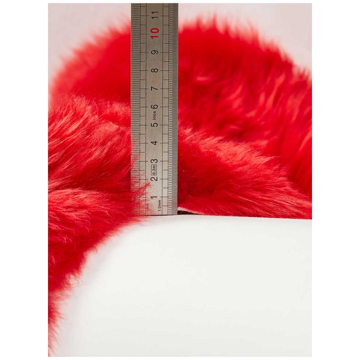 Authentique peau de mouton chaude et épaisse, teintée rouge