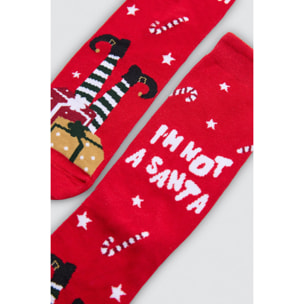 Confezione da 2 calzini da uomo con stampa natalizia