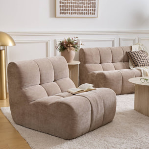 Fauteuil Miroa 92x82x68 cm en Tissu Beige