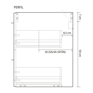 Mueble de baño Aruba 2 cajones + espejo Cemento