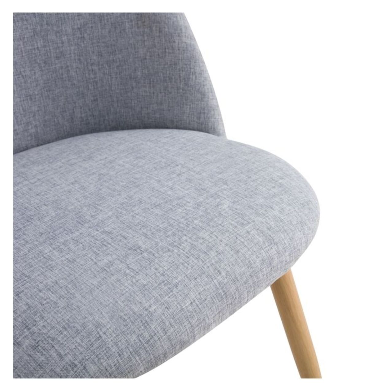 Lot de 2 chaises en tissu gris clair et pieds en métal - Cozy