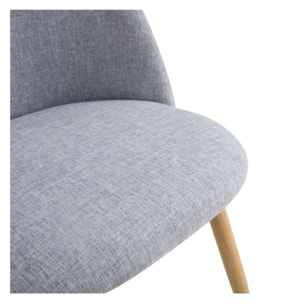 Lot de 2 chaises en tissu gris clair et pieds en métal - Cozy