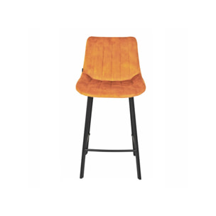 Tabouret de bar rembourré et capitonné en velours - EMMA 2