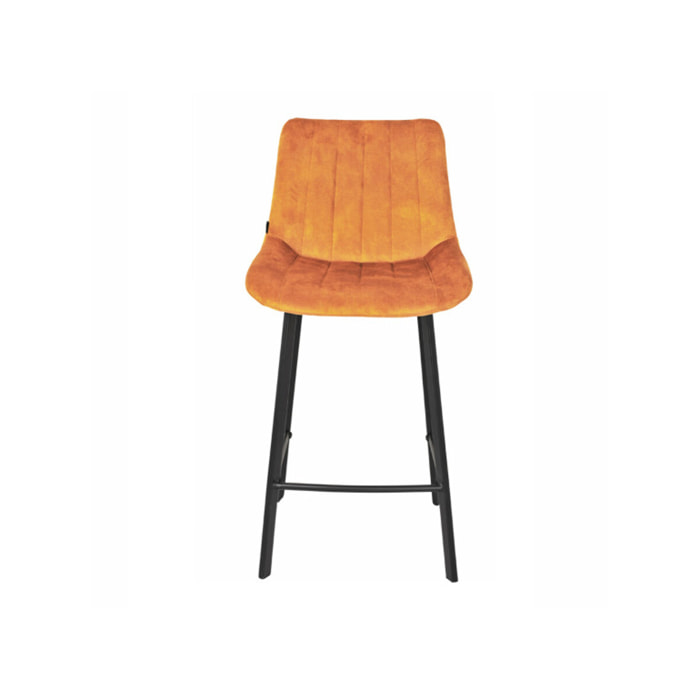 Tabouret de bar rembourré et capitonné en velours - EMMA 2