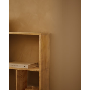 Mueble auxiliar de madera maciza en tono roble medio con 1 estante y 2 separadores Alto: 74 Largo: 80 Ancho: 20