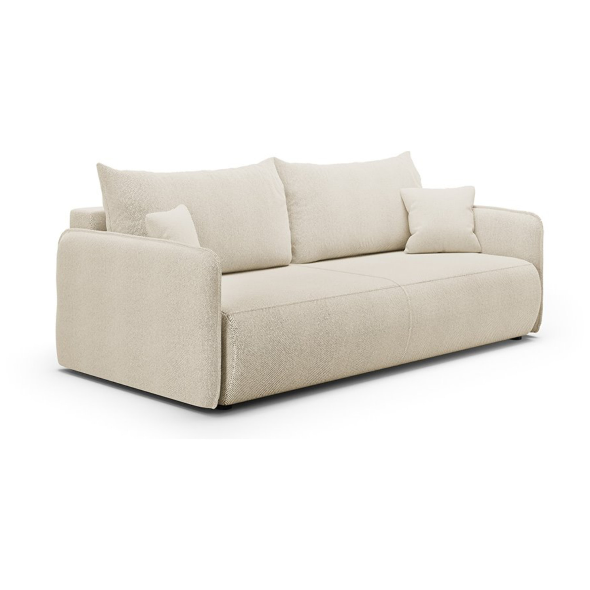 MILO - Canapé droit 3 place en tissu beige