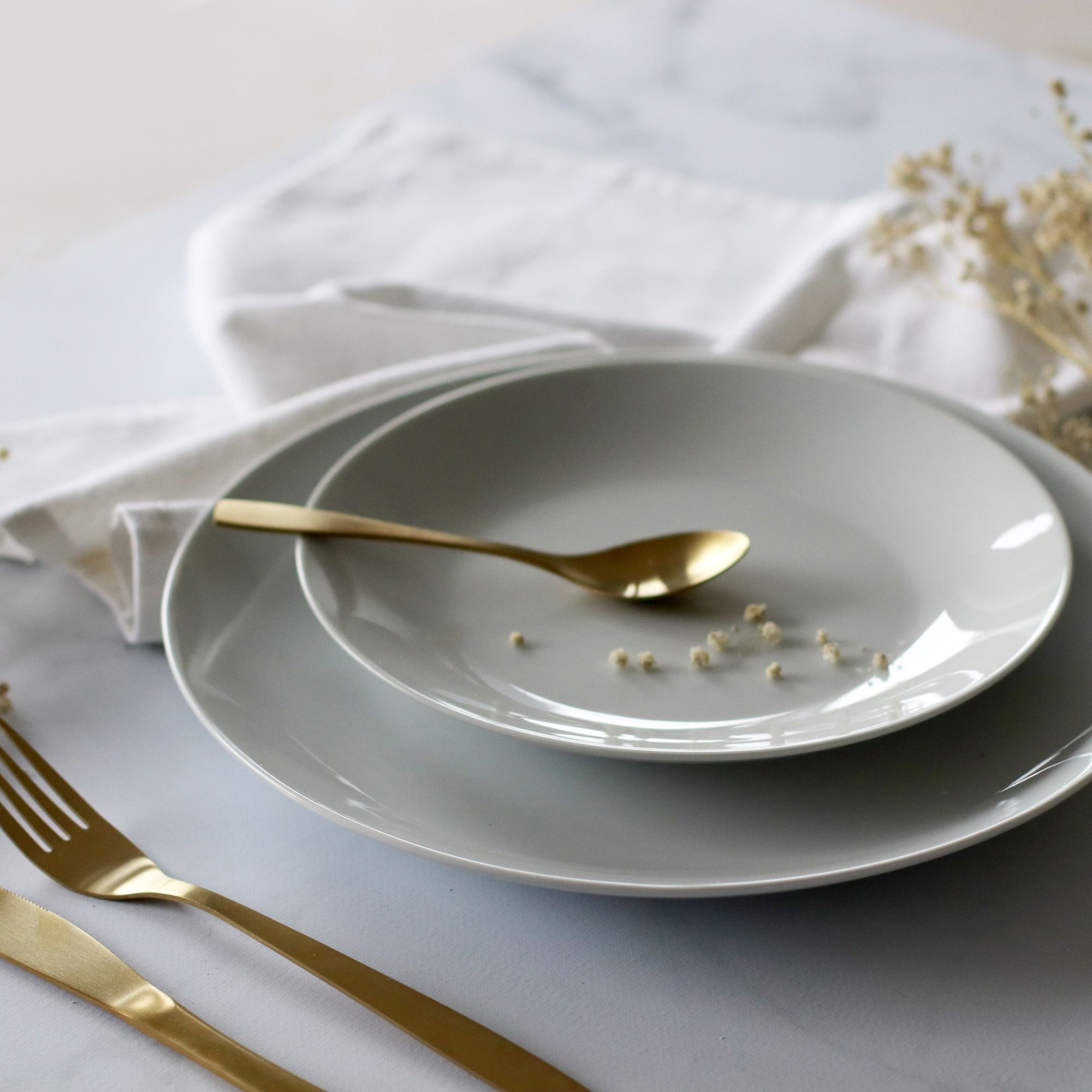 Lot de 6 assiettes à dessert en porcelaine blanche 21cm  METROPOLITAN