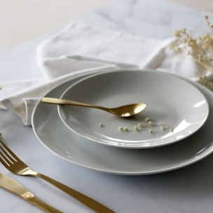 Lot de 6 assiettes à dessert en porcelaine blanche 21cm  METROPOLITAN