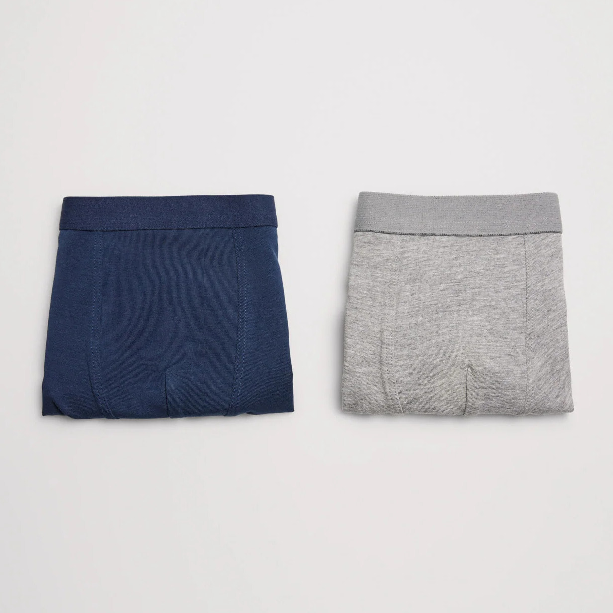 Confezione da 2 boxer in cotone blu navy e grigio per bambini
