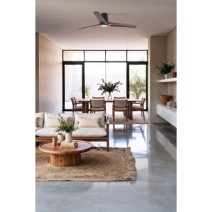 HEYWOOD TUB LED L Ventilateur de plafond noir/noyer