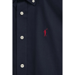Camisa oxford azul marino de corte regular y logo Rigby Go