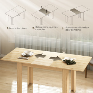 Table à manger extensible 6-8 personnes 140-180 x 80 cm effet bois naturel
