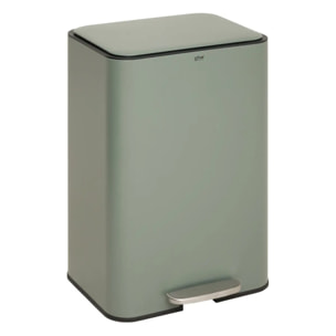 Poubelle rectangulaire à pédale Delta 50L vert