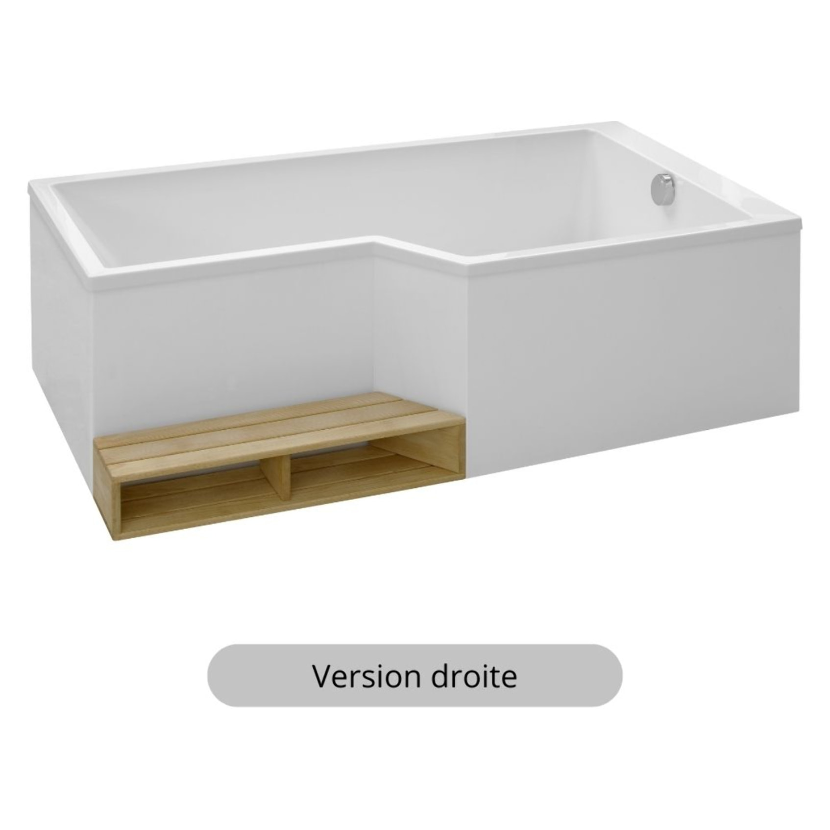 Baignoire bain douche Neo compacte 160 x 90, version droite