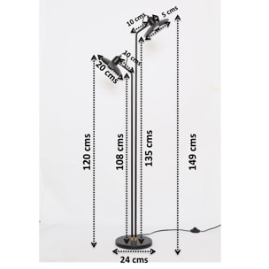 Lampadaire Speaker Duo 149cm noir Kare Design