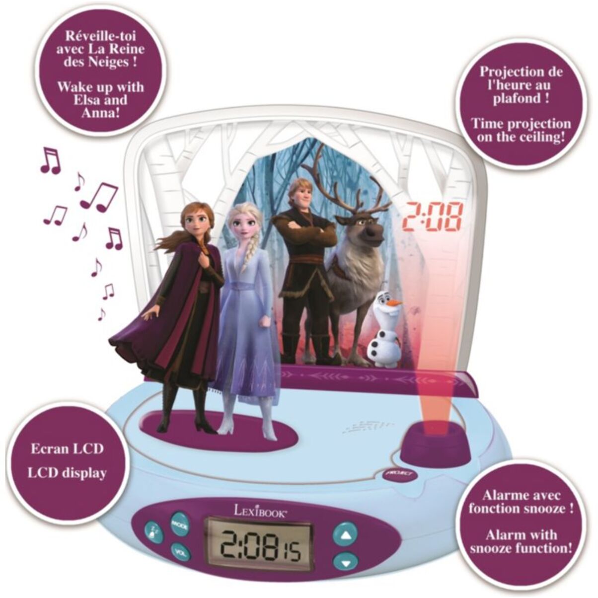 Réveil LEXIBOOK RP510FZ Projecteur Disney Frozen II