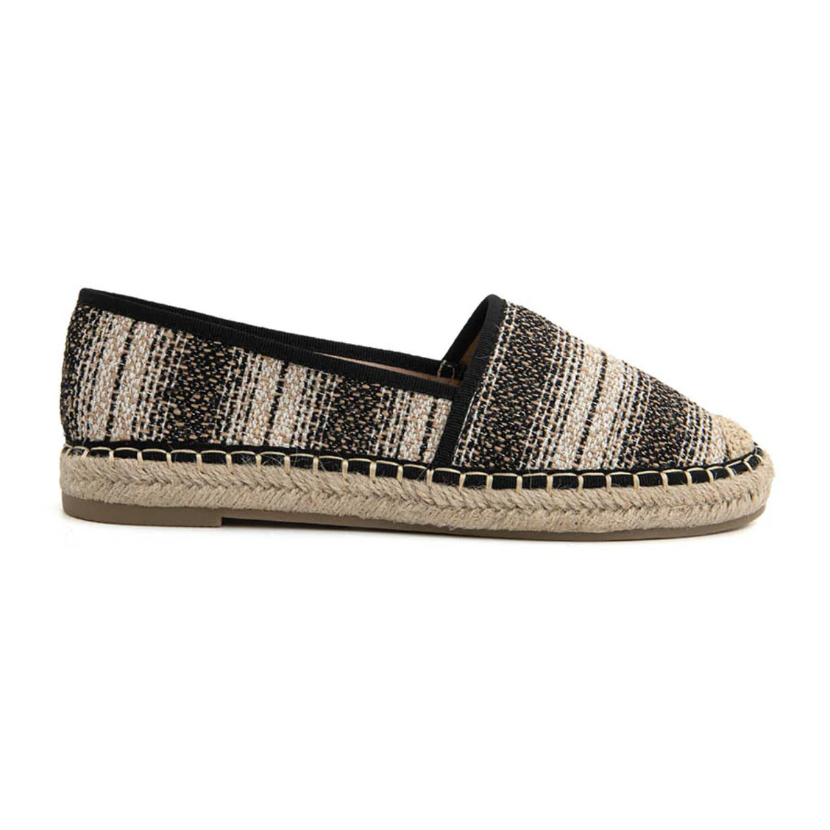 Espadrillas natural in paglia - NERO