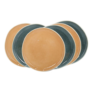 Lot de 6 grandes assiettes, CORALIA
