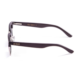 Gafas de sol OCEAN REMEMBER - De brazo negro de bambú con montura negro mate / Revo azul