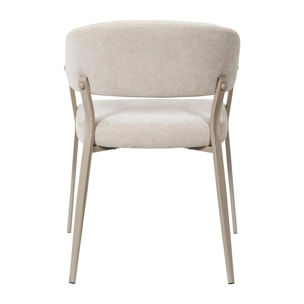 Fauteuil Emilia Beige - Lot De 2