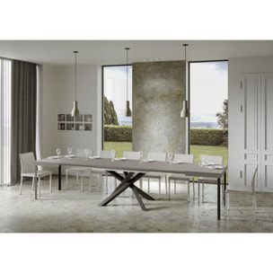 Table extensible 90x200/460cm Volantis cachemire pieds anthracite