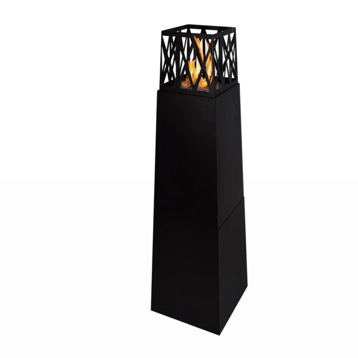 Vulcano - Camino a bioetanolo da esterno 40x40x145 cm, colore nero