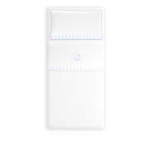 Triptico Coche Coralina D. Algodon Oso Corazones Bco/Azul