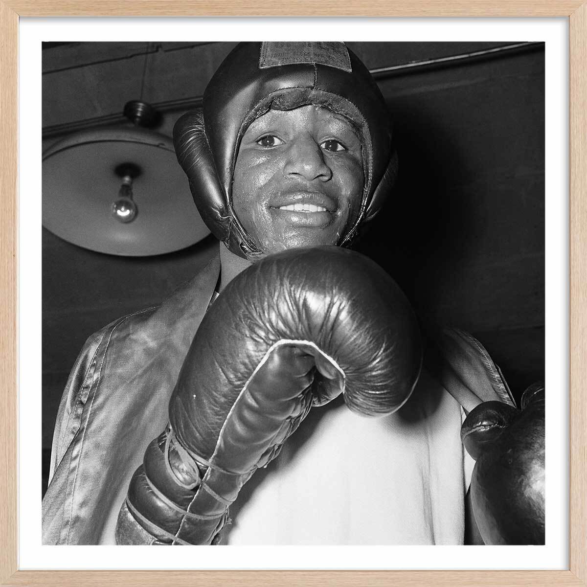 Affiche boxe Tigers Jones Brooklyn en 1928 Affiche + cadre en bois - Chêne