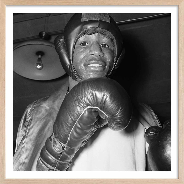 Affiche boxe Tigers Jones Brooklyn en 1928 Affiche + cadre en bois - Chêne