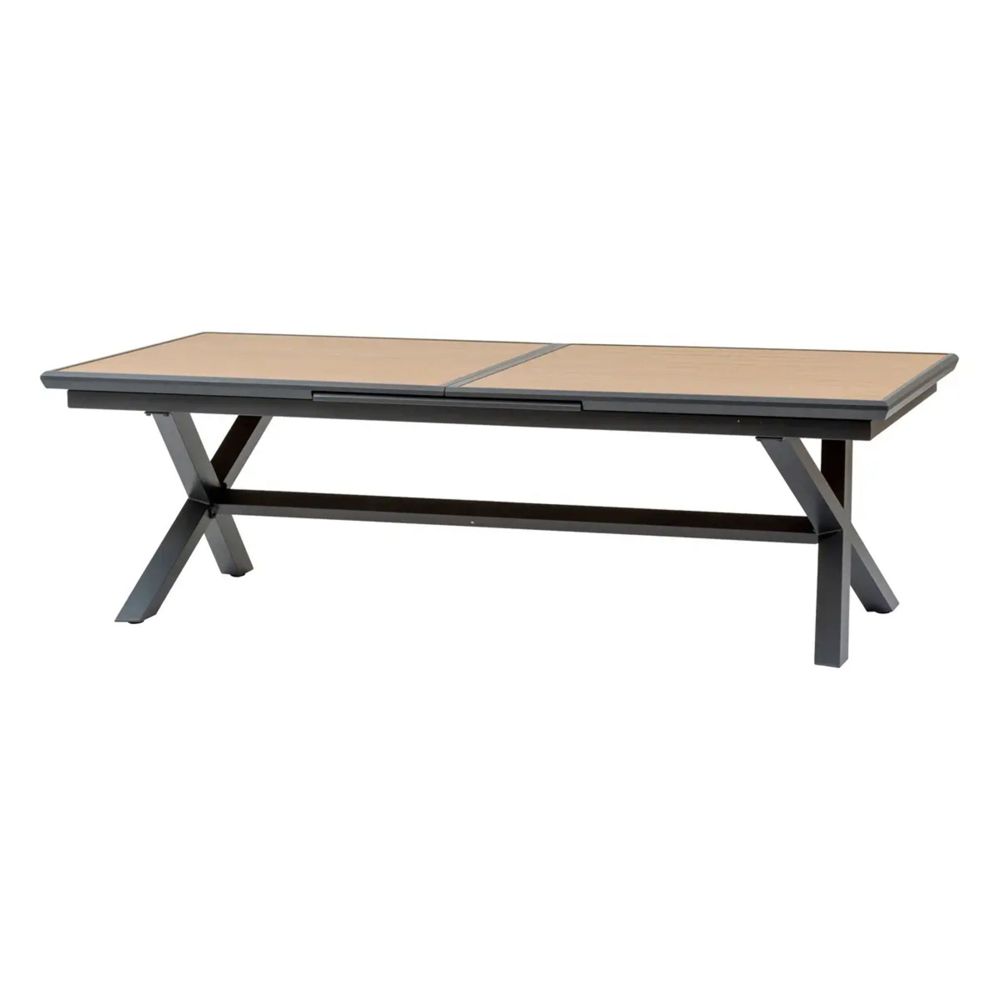 Table de jardin extensible AXIOME Effet bois Noix & Graphite 12 places