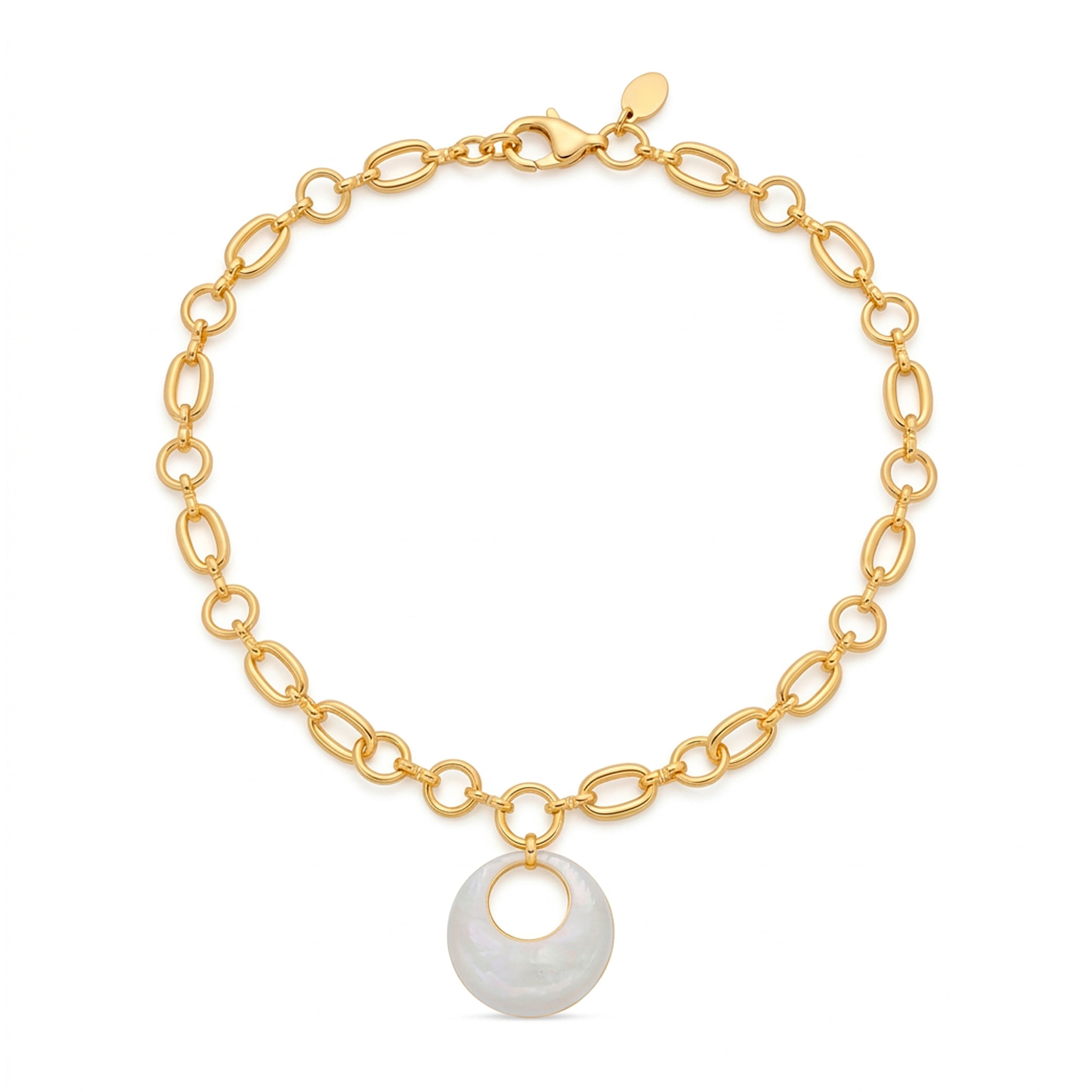 Collar de Madreperla Blanca acabado en oro amarillo de 18k