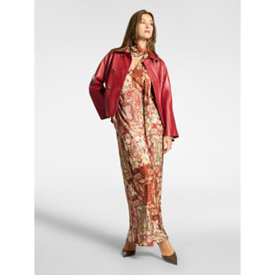 Elena Mirò - Vestido camisero largo estampado en viscosa - Rojo
