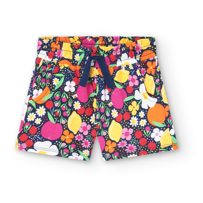 Bermudas estampadas con frutas de color fucsia, Bermudas