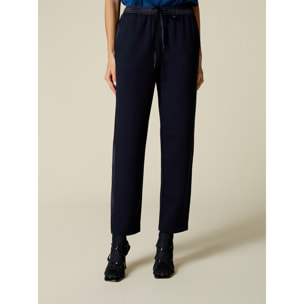 Oltre - Joggers con dettagli in raso - Blu
