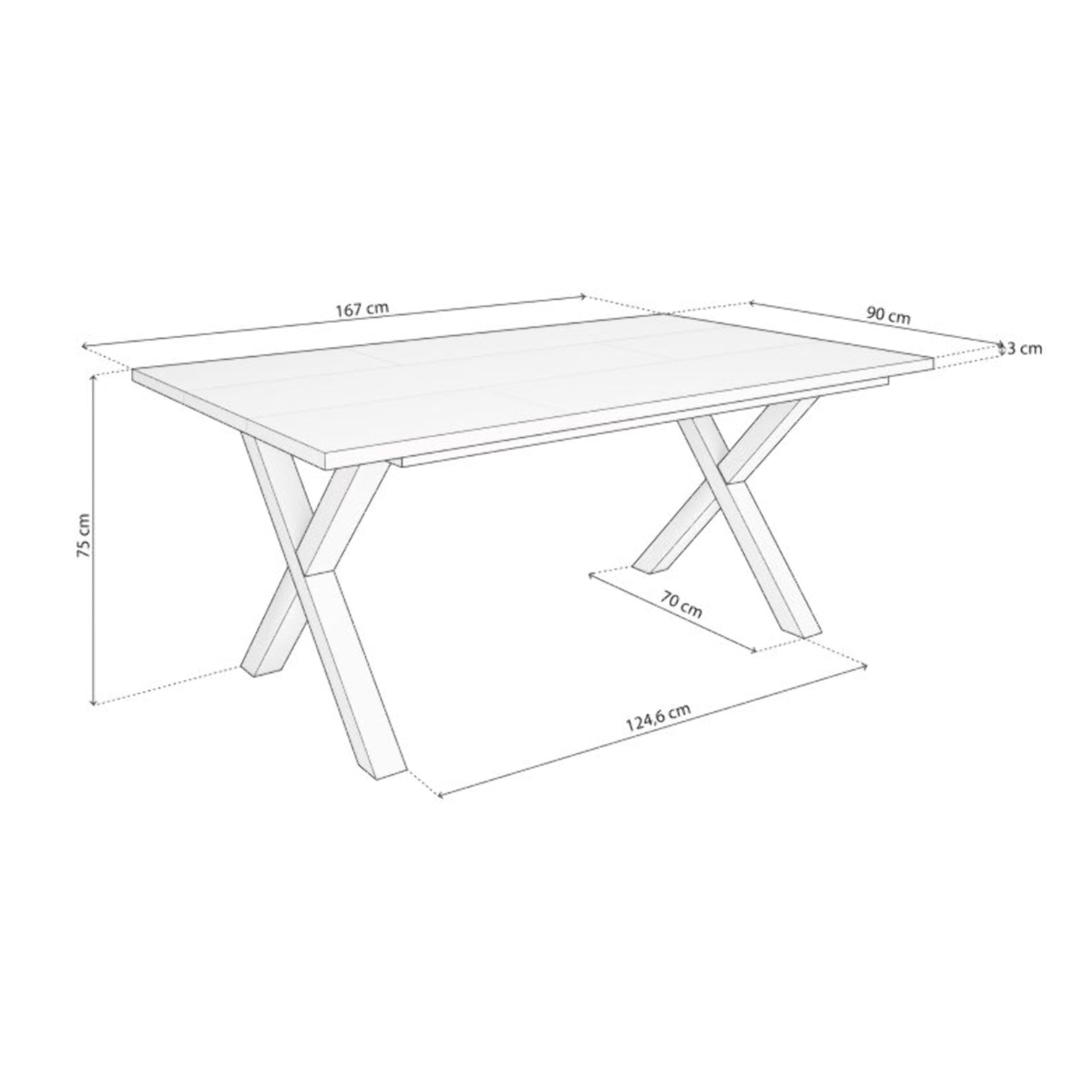 Mesa de comedor Oana 170 Blanco