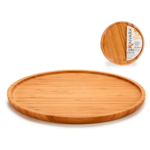 Grande vassoio rotondo in bambù per antipasti. 30 cm.