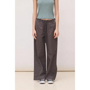 PANTALÓN STRAIGHT MUJER POPLIN ANTRACITA