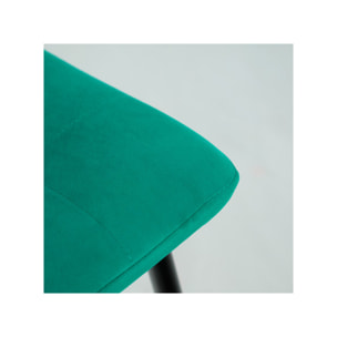 Chaise en velours avec piétement métal noir - PAOLA